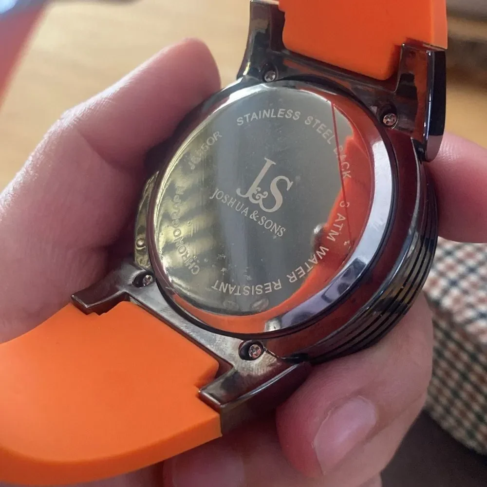 NWOT Men's Joshua & Sons JS55BU Swiss Chronograph Silicone Strap Watch
